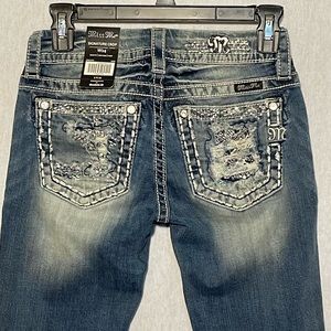 Miss me girl denim crop jeans ,bleach washed , size W24
